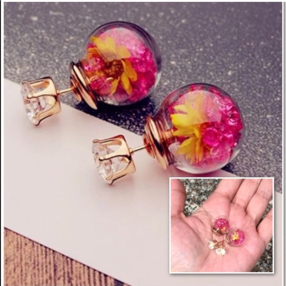 Glass Orb Stud Earrings